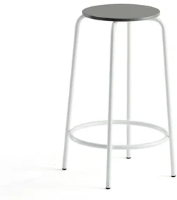 Barová stolička TIMMY, biely rám, tmavošedý sedák, V 630 mm