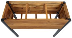 Kvetináč HWC-L22, 75x81x30cm, hliník, akáciové drevo - hnedá