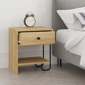 Nočný stolík v dekore duba s poličkami v prírodnej farbe Saturne – Marckeric