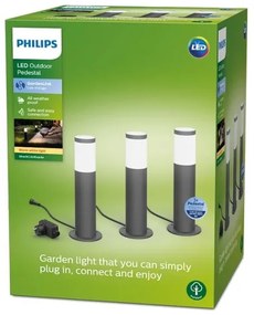 Philips - SADA 3x LED Vonkajšia lampa UTRECHT GARDENLINK LED/24W/230V 2700K IP44