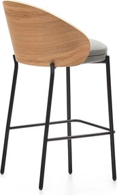Sivá/v prírodnej farbe barová stolička (výška sedadla 65 cm) Eamy – Kave Home