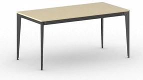 Rokovací kancelársky stôl PRIMO ACTION, 160x80 cm, čierna podnož, breza