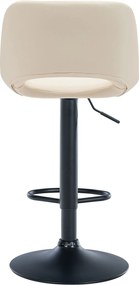 Barová stolička Camden - koženka, čierny rám - Krémová