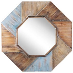 Nástenné zrkadlo 77 x 77 cm tmavé drevo MIRIO Beliani