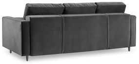 Tmavosivá zamatová rozkladacia pohovka Milo Casa Santo