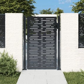 Záhradná brána antracitová 105x130 cm oceľ dizajn štvorca 153192