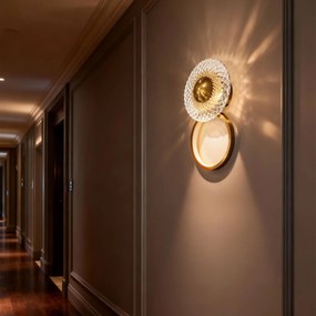 Toolight Toolight, LED nástenné svietidlo 12W, 3000K, 500lm, LHJ071-W, zlatá matná, OSW-50054