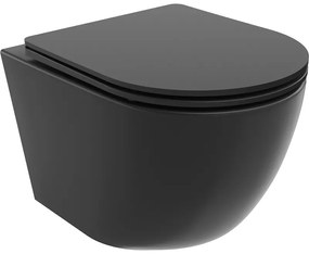 Mexen Lena Rimless závesné WC so sedátkom s pomalým zatváraním, čierna matná - 30221085