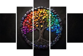 Obraz – Strom plný farebných sŕdc (150x105 cm)