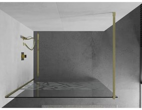 Mexen Kioto, sprchová zástena Walk-In 70 x 200 cm, 8mm číre sklo biely vzor, zlatý matný profil, 800-070-101-55-85