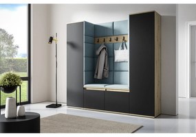 Predsieňová stena AMI 31 Bez zrkadla Dub artisan + čierna Modrá