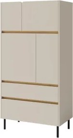 Vysoká komoda Lucky, pieskovo béžová/olejovaný dub%