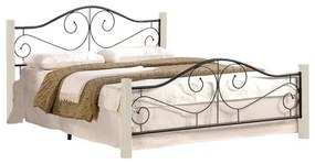 Kovová posteľ Susanne 160x200, biela,čierna,vr.roštu,bez matraca