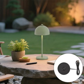 Stolná lampa zelená vrátane LED IP54 nabíjateľná s nabíjacou stanicou - Squirrel