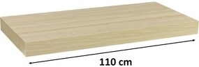 Nástěnná police STILISTA VOLATO - světlé dřevo 110 cm