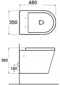 Mexen RICO Rimless misa závesná so sedátkom voľne-padajúcim, 48 x 35 cm, biela, 30721000