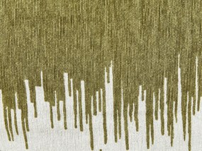 Bavlnená taburetka 50 x 30 cm zelená/biela KAWAI Beliani