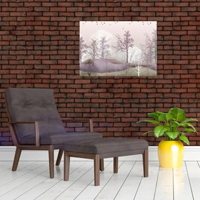 Sklenený obraz lesa (70x50 cm)