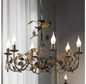 ONLI - Luster na reťazi COLLANA 6xE14/6W/230V bronzová/zlatá