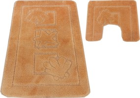 DY Kúpeľňová sada koberčekov s výrezom Maritime - lososová