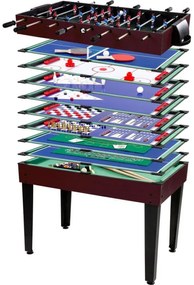 GAMESPLANET® 40544 Multifunkčný herný stôl 15 v 1 - tmavo hnedý