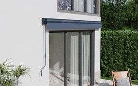 Elektrická markíza s LED osvetlením BestBerg BBSU-EL395CG / 395 × 300 cm / sivá