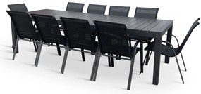Noela Záhradný jedálenský set Grande Pasto + 10x kovová stolička Ramada