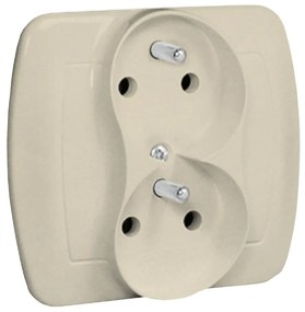 AGZ2CZ zásuvka dvojitá z/u béžová