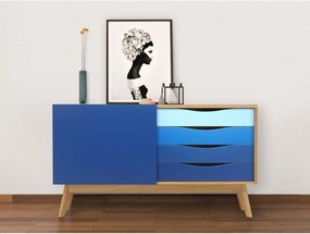 Modrá komoda Woodman Avon