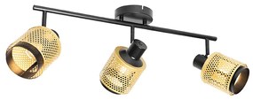 Priemyselné bodové svetlo čierne so zlatom 3-svetlo - Kayden