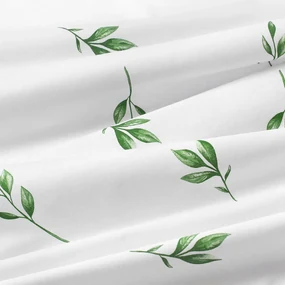 Goldea behúň na stôl 100% bavlnené plátno - olivové lístky 50x180 cm