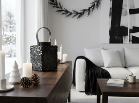 Lucerna s flitrami LOFTY GLAM 27 cm, čierna