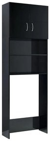 vidaXL Skrinka na práčku lesklá čierna 64x25,5x190 cm drevotrieska