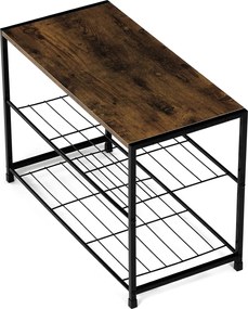 Skrinka na topánky s 2 policami, staré drevo