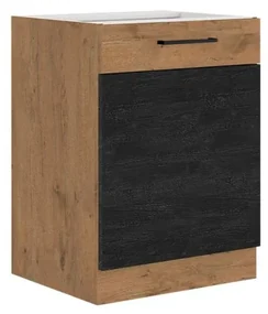 Dolná kuchynská skrinka Woodline 60 D 1F BB, Farby: dub lancelot + dark wood