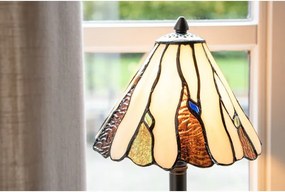 Béžovo-hnedá stolná lampa Tiffany Titto - Ø 20*60 cm E14/ 1*40W