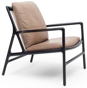 Čierno-béžové kožené kreslo Dedo – Gazzda