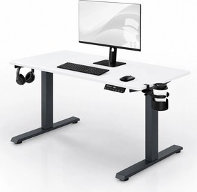 Elektrický stôl s nastavením výšky ergonomický antracitovo-bieli, 1200x600 mm: ARIA