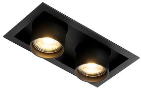 Moderné zapustené bodové svetlo čierne nastaviteľné 2-svetlo - Roof