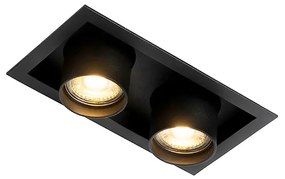 Sada 6 moderných zapustených bodových svetiel čierna nastaviteľná 2-svetelná - Roof