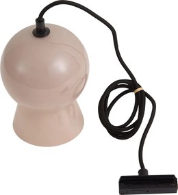 Retro závesné svietidlo čierne s béžovým sklom pre 1-fázový koľajnicový systém - Iconic Bell