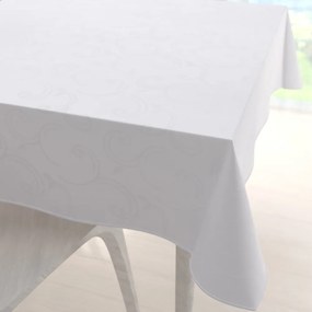 Biante Teflónový štvorcový obrus TF-100 Biele ornamenty s lístkami 60x60 cm