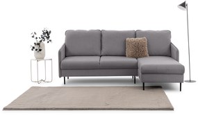 Rozkladacia rohová sedačka Taila Mini pravá - šedá pletenina Loft 19 / čierne nožičky
