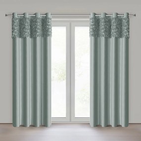 ZATEMŇOVACÍ ZÁVES NA KRÚŽKOCH EVA MINGE ROSES13 140X250 CM MÄTOVÁ