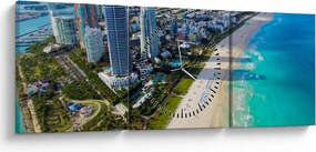 Obraz - Miami, Florida (s hodinami) (90x30 cm)