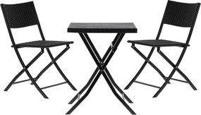 CH 3-dielny skladací záhradný set z technoratanu - antracitová