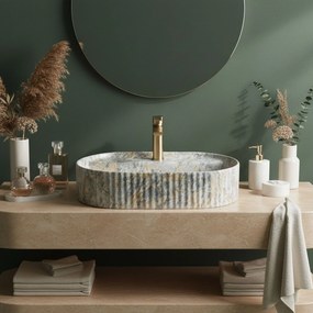 Rea Marcela Ruststone, umývadlo na dosku 600×370×135 mm, imitácia kameňa, REA-U3518