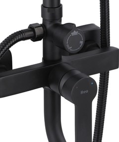 Rea Argus, sprchový set s vaňovou výlevkou, čierna matná, REA-P2389