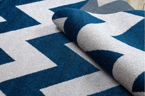 Kusový koberec SKETCH KANE modrý/biely - cikcak