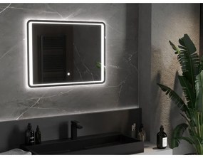 Mexen Zusa, LED kúpeľňové zrkadlo s podsvietením 80x60 cm, 6000K, ochrana proti zahmlievaniu, 9808-080-060-611-00